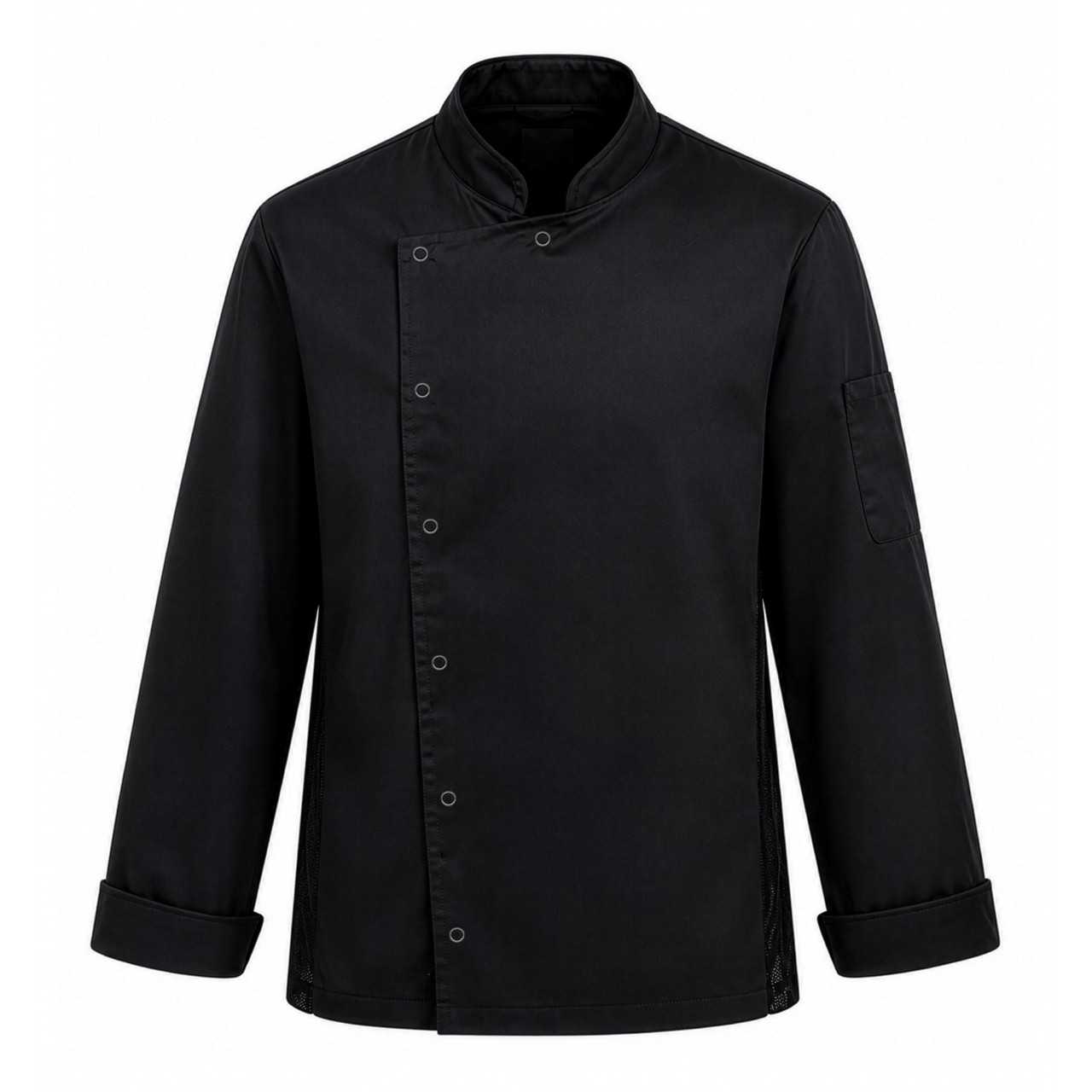 Bluza kucharska czarna długi/krótki rękaw - Premium